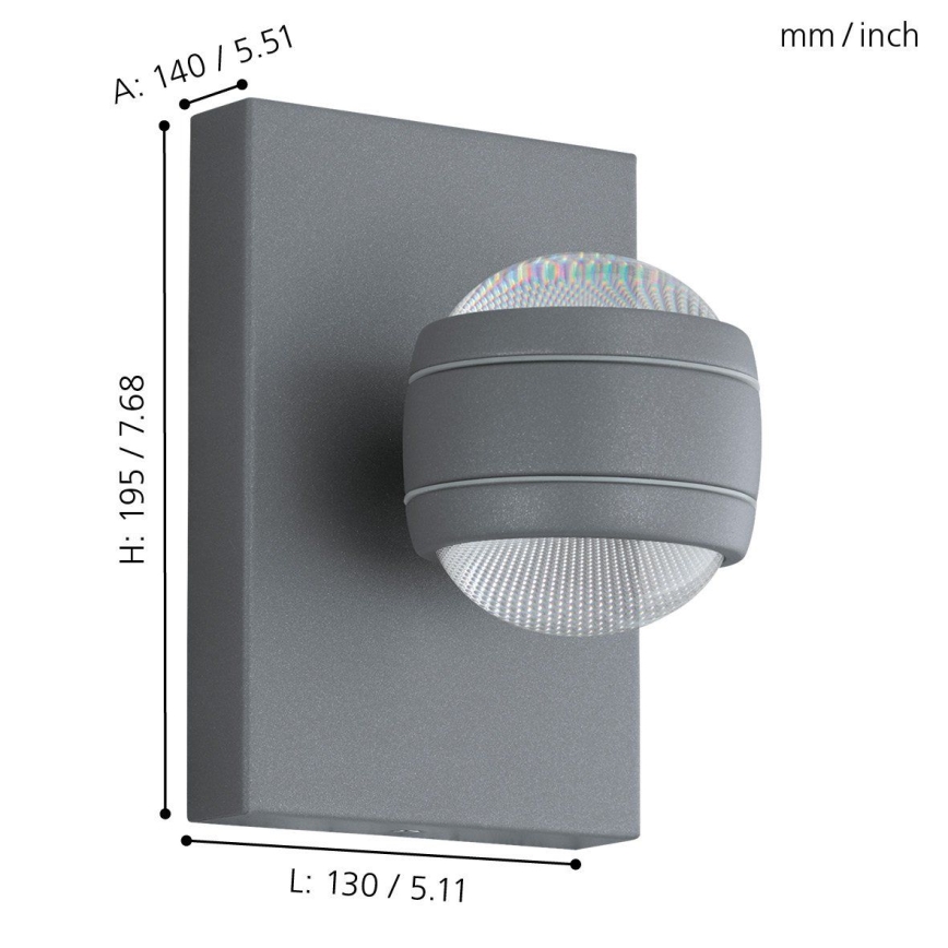 Eglo - LED spoljašnje svetlo 2xLED/3,7W/230V IP44