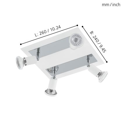 Eglo 94962 - LED reflektorsko svetlo SARRIA 4xGU10-LED/5W/230V