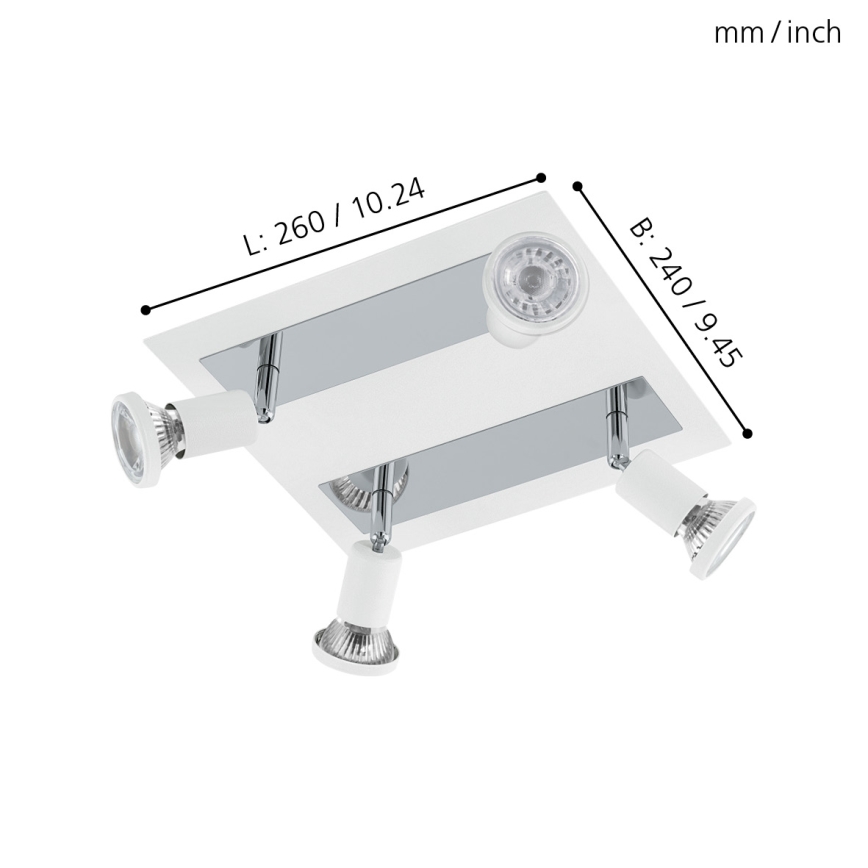 Eglo 94962 - LED reflektorsko svetlo SARRIA 4xGU10-LED/5W/230V