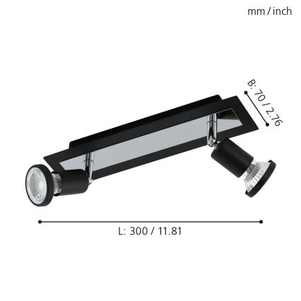 Eglo 94964 - LED spot svetiljka SARRIA 2xGU10-LED/5W/230V