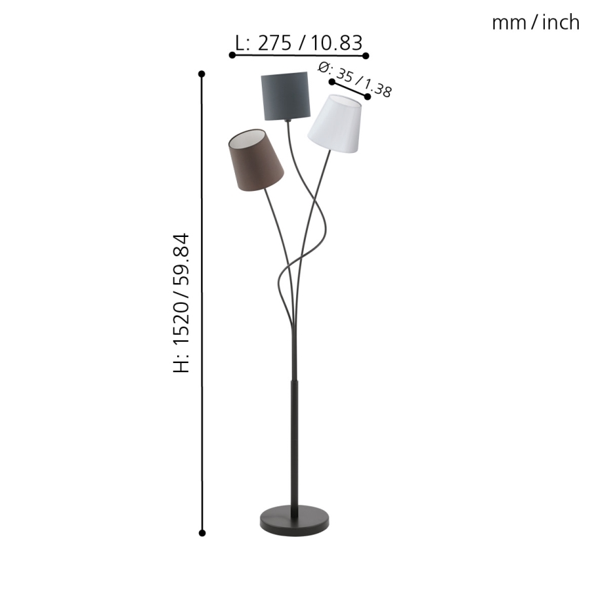 Eglo - Podna lampa 3xE14/40W/230V