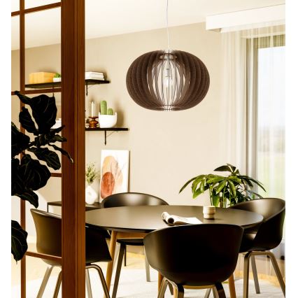 Eglo 95026 - Luster na sajli STELLATO 1xE27/60W/230V prečnik 70 cm braon