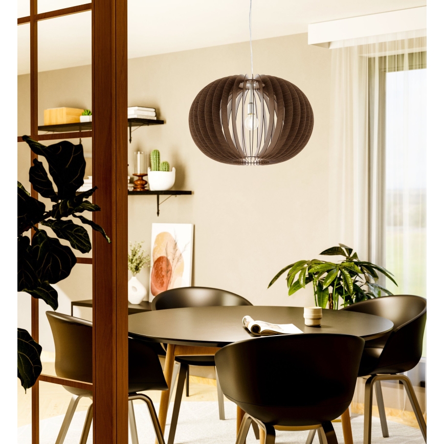 Eglo 95026 - Luster na sajli STELLATO 1xE27/60W/230V prečnik 70 cm braon