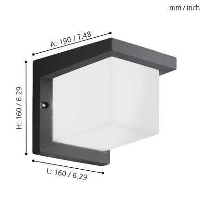 Eglo - Spoljna zidna LED svetiljka/10W/230V IP54