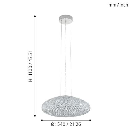 Eglo - Luster na sajli 3xE27/60W/230V