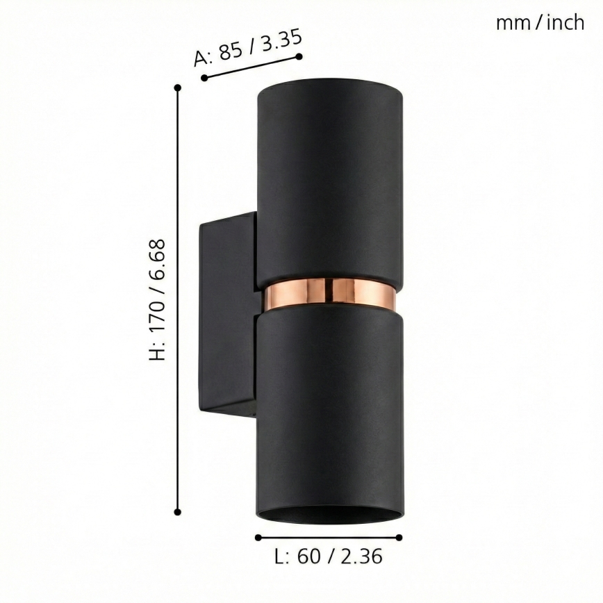 Eglo 95371 - LED zidna svetiljka PASSA 2xGU10-LED/4W/230V