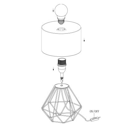 Eglo - Stona lampa 1xE14/60W/230V
