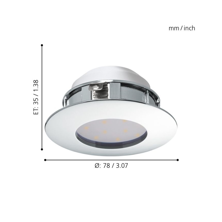 Eglo - SET od 3 LED ugradnih svetiljki PINEDA LED/4,9W/230V