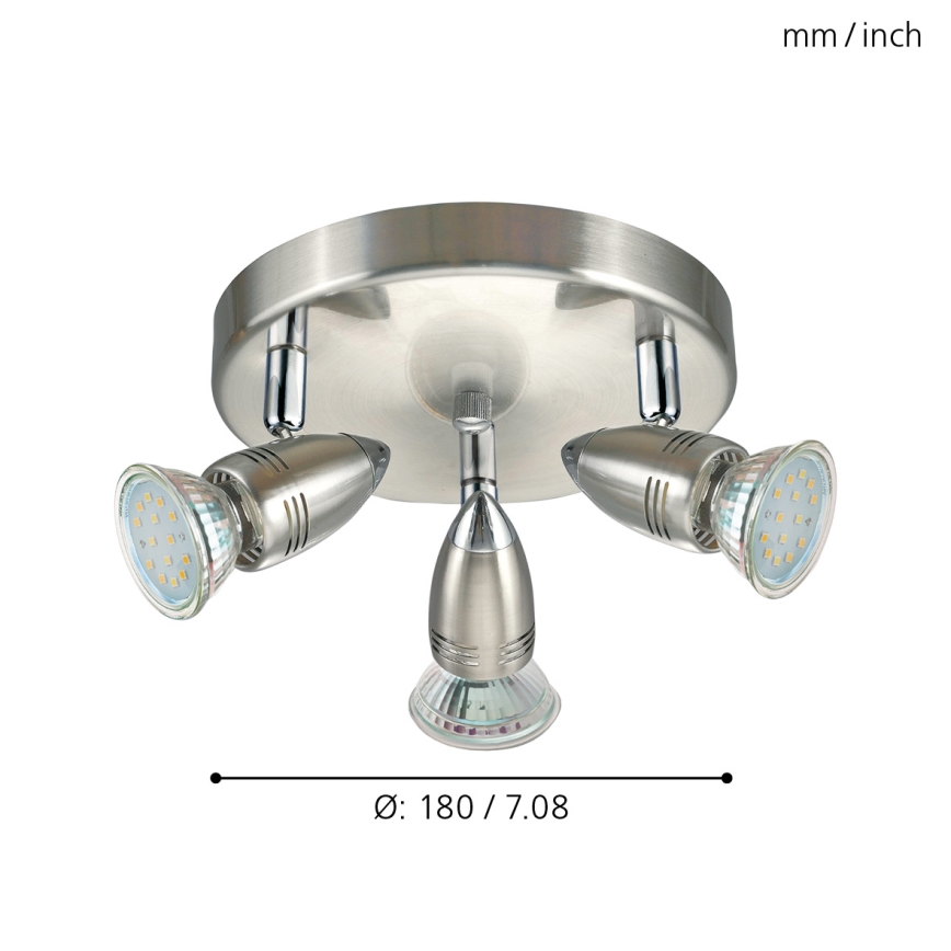 Eglo - LED spot svetlo 3xGU10-LED/3W/230V