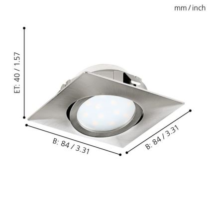 Eglo - KOMPLET 3x ugradnih LED svetiljki PINEDA LED/4,9W/230V