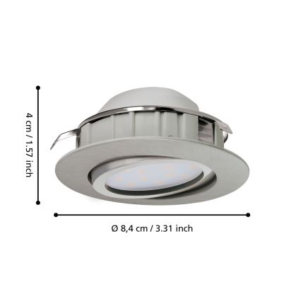 Eglo - komplet od 3 ugradna LED svetla PINEDA LED/4,9W/230V