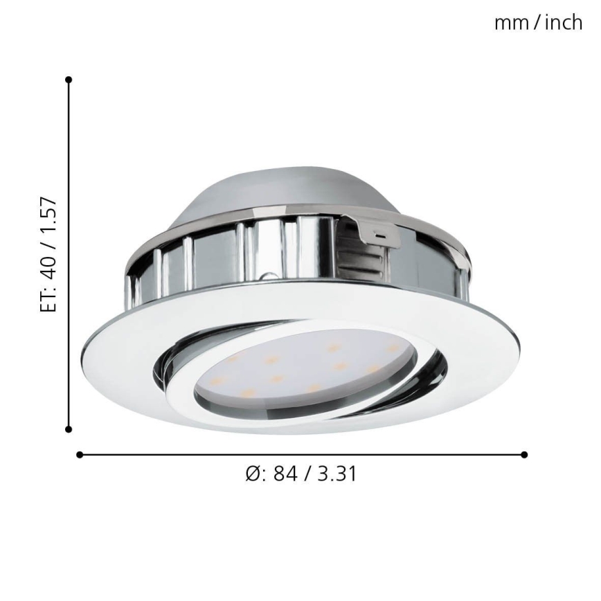 Eglo - SET 3x prigušiva ugradna LED svetiljka PINEDA LED/5,5W/230V
