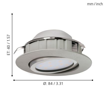Eglo - KOMPLET 3x LED ugradnih plafonskih svetiljki PINEDA LED/6W/230V