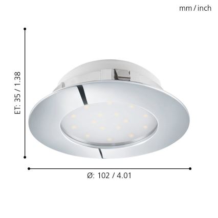 Eglo - LED ugradno stropno svetlo LED/12W/230V