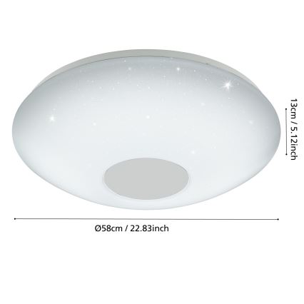 Eglo - prigušiva LED plafonska svetiljka LED/30W/230V + daljinski upravljač