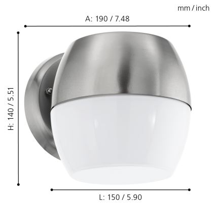 Eglo - LED spoljna zidna svetiljka LED/11W IP44