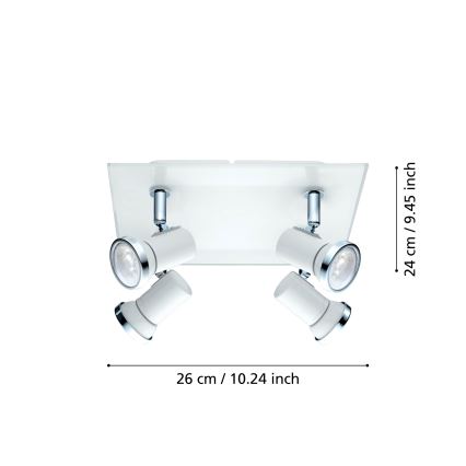 Eglo - LED kupatilsko ugradno spot svetlo 4xGU10-LED/3,3W/230V IP44