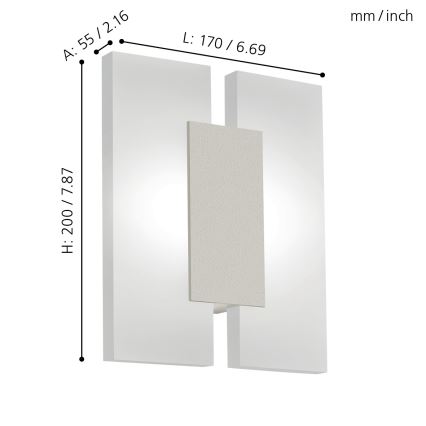 Eglo - LED zidno svetlo 2xLED/4,5W/230V