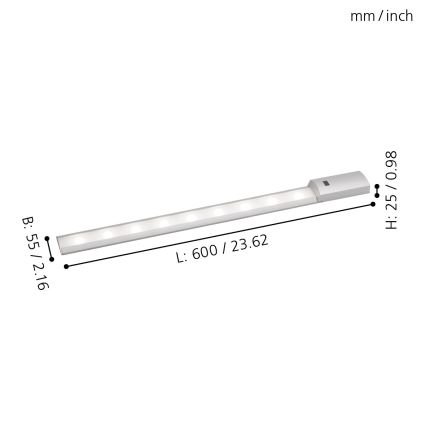 Eglo - LED svetlo za montažu ispod kuhinjskog elementa sa senzorom LED/8,1W/230V