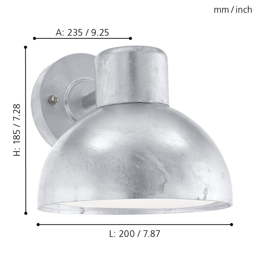 Eglo 96206 - Spoljašnje zidno svetlo ENTRIMO 1xE27/60W IP44