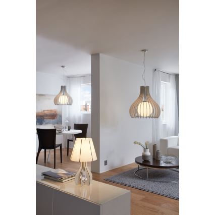 Eglo 96211 - Luster na sajli TINDORI 1xE27/60W/230V Ø 50 cm, bela