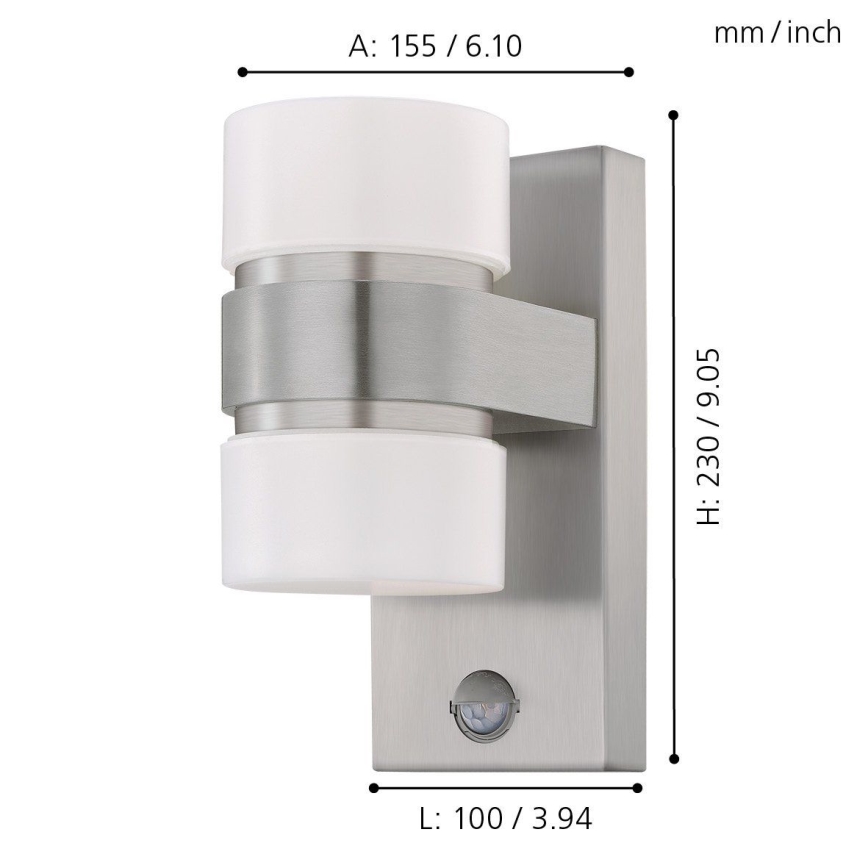 Eglo - LED spoljno zidno svetlo sa senzorom 2xLED/6W IP44