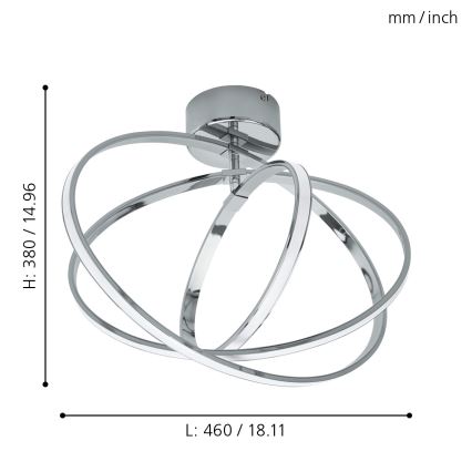 Eglo - LED plafonsko svetlo 3xLED/12W+14W+9W/230V