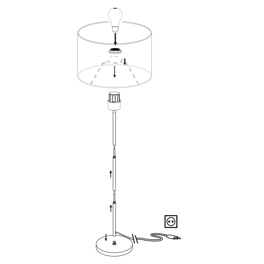 Eglo 96377 - Podna lampa PASTERI 1xE27/60W/230V prečnik 28 cm siva