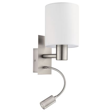 Eglo - LED fleksibilna svetiljka 1xE27/40W+LED/3,8W bela