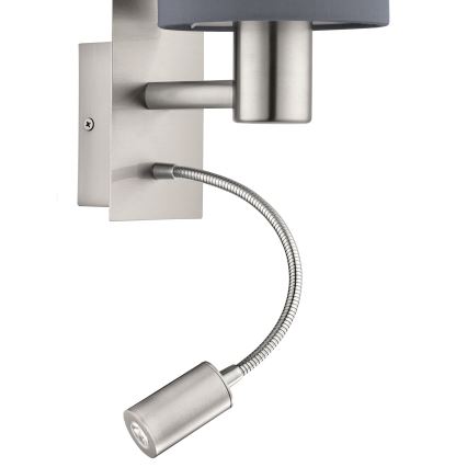 Eglo - LED fleksibilna svetiljka 1xE27/40W+LED/3,8W siva