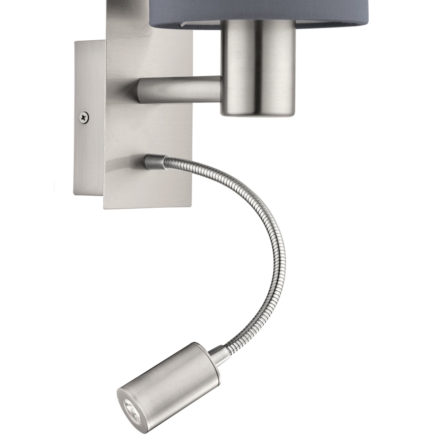 Eglo - LED fleksibilna svetiljka 1xE27/40W+LED/3,8W siva