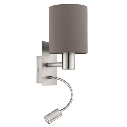 Eglo - LED fleksibilna svetiljka 1xE27/40W+LED/3,8W siva