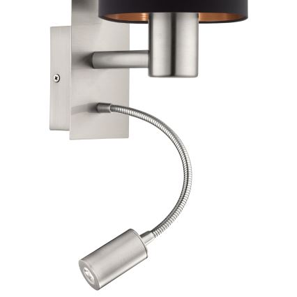 Eglo - LED fleksibilna svetiljka 1xE27/40W+LED/3,8W crna