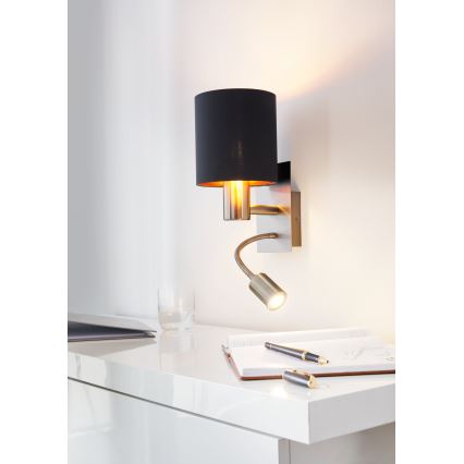 Eglo - LED fleksibilna svetiljka 1xE27/40W+LED/3,8W crna
