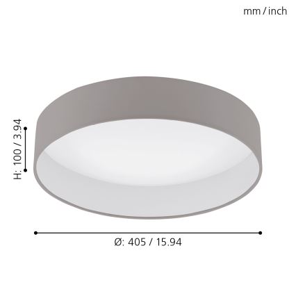 Eglo - LED prigušiva stropna svetiljka LED/18W/230V