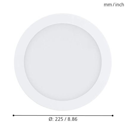 Eglo - LED RGBW prigušiva ugradna stropna svetiljka FUEVA-C LED/15,6W/230V prečnik 22,5 cm