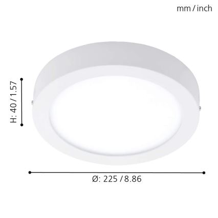 Eglo - LED RGBW prigušiva plafonska svetiljka FUEVA-C LED/15,6W/230V Bluetooth Ø 22,5 cm