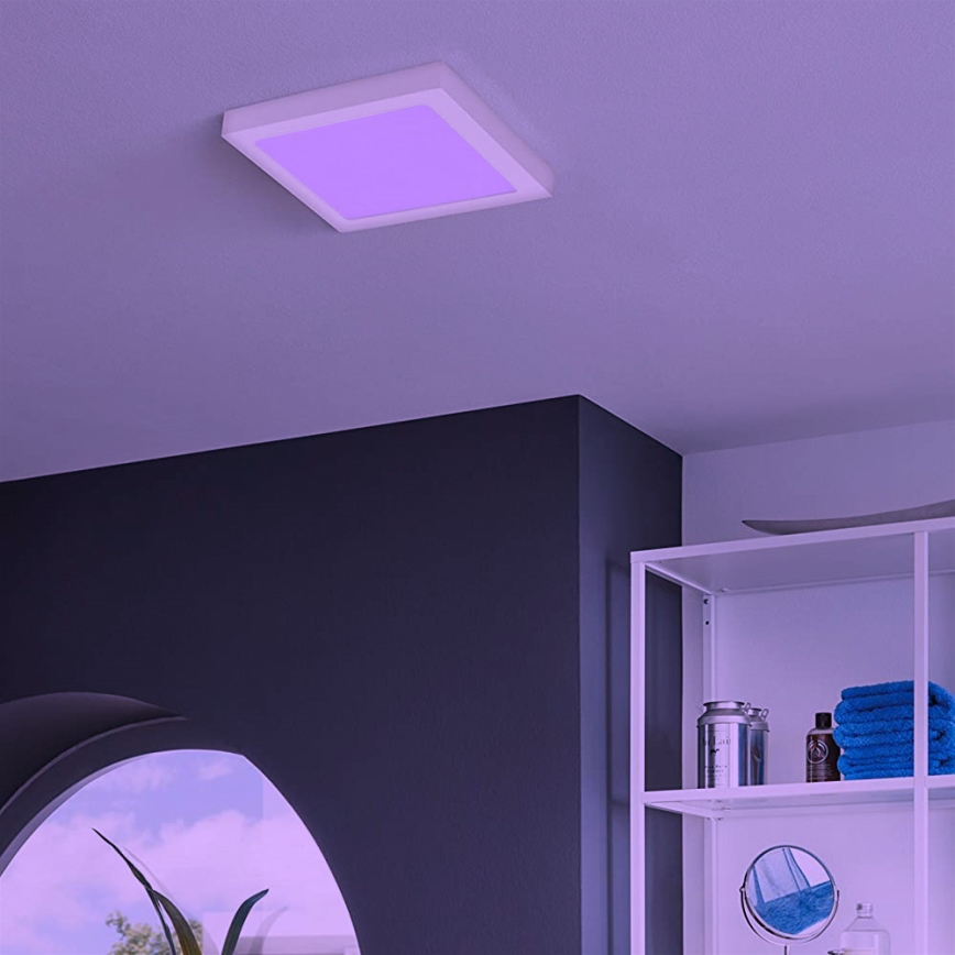 Eglo - LED RGBW prigušiva stropna svetiljka FUEVA-C LED/15,6W/230V Bluetooth 22,5x22,5 cm