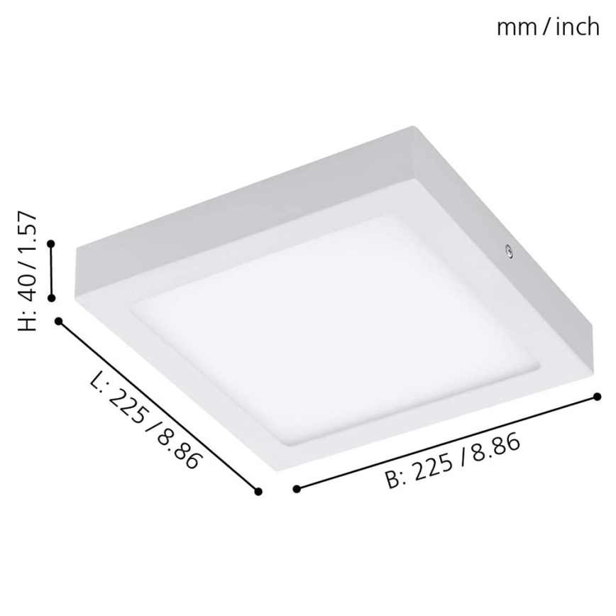 Eglo - LED RGBW prigušiva stropna svetiljka FUEVA-C LED/15,6W/230V Bluetooth 22,5x22,5 cm