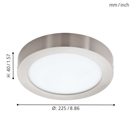 Eglo - LED RGBW prigušiva plafonsko svetlo FUEVA-C LED/15,6W/230V Bluetooth prečnika 22,5 cm