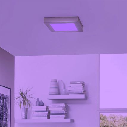 Eglo - LED RGBW prigušiva plafonska svetiljka FUEVA-C LED/15,6W/230V Bluetooth 22,5x22,5 cm