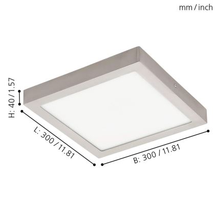 Eglo - LED RGBW prigušiva stropna svetiljka FUEVA-C LED/21W/230V 30x30 cm