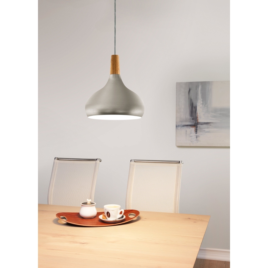 Eglo - Viseće svetlo 1xE27/60W/230V Ø 28 cm srebrna
