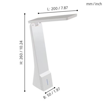 Eglo - LED prigušiva stona lampa LED/1,8W/230V bela