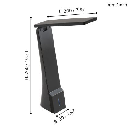 Eglo - LED prigušiva stona lampa LED/1,8W/230V crna