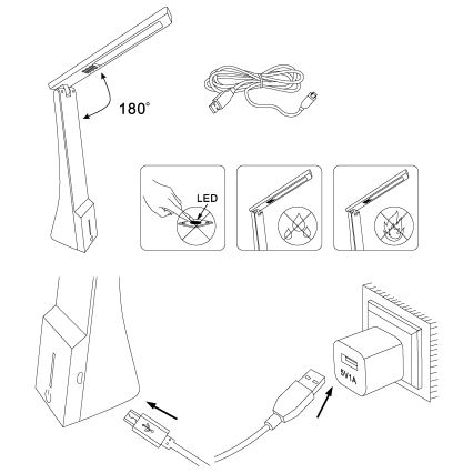 Eglo - LED prigušiva stona lampa LED/1,8W/230V crna