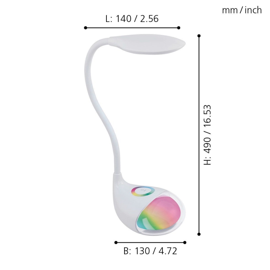 Eglo - LED prigušiva stona lampa LED/2,2W+0,3W/230V RGB