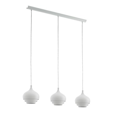 Eglo 97213 - Luster na sajli CAMBORNE 3xE27/60W/230V bela
