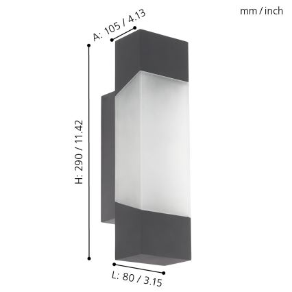 Eglo - LED spoljašnje zidno svetlo LED/4,8W/230V IP44