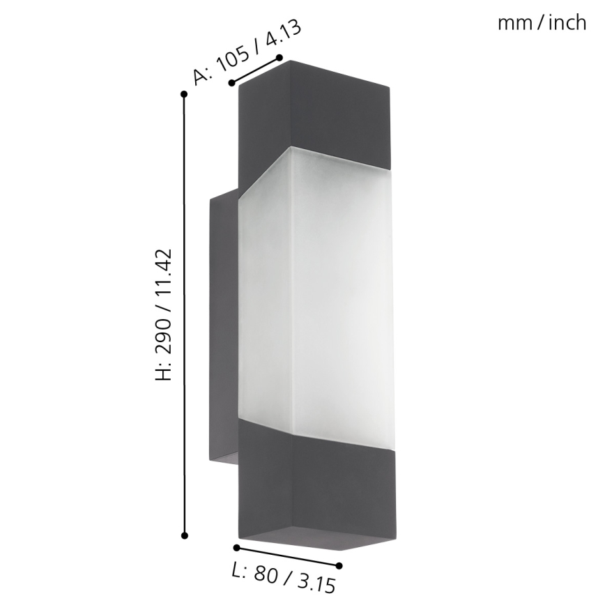 Eglo - LED spoljašnje zidno svetlo LED/4,8W/230V IP44